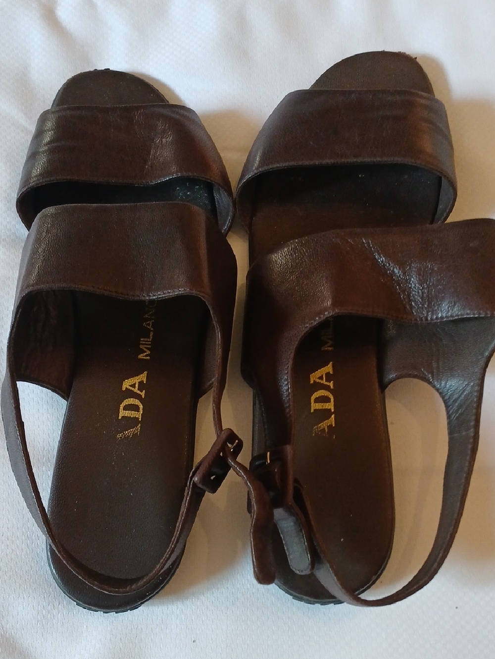 Prada Brown Leather Slide Sandals with Back Strap EUC. - Picture 6 of 7